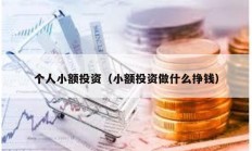 個人小額投資（小額投資做什么掙錢）