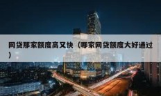 網貸那家額度高又快（哪家網貸額度大好通過）