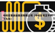 中科宏易創業投資有限公司（中科宏易王平判了幾年）
