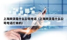 上海網(wǎng)貸是什么公司電話（上海網(wǎng)貸是什么公司電話打來的）