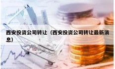 西安投資公司轉(zhuǎn)讓（西安投資公司轉(zhuǎn)讓最新消息）