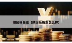 陜國投股票（陜國投股票怎么樣）