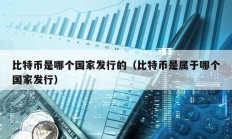 比特幣是哪個國家發行的（比特幣是屬于哪個國家發行）