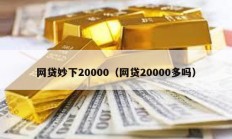 網貸妙下20000（網貸20000多嗎）