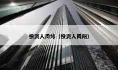 投資人周煒（投資人周陽(yáng)）