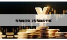 當(dāng)當(dāng)網(wǎng)投資（當(dāng)當(dāng)網(wǎng)屬于誰(shuí)）