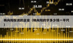 楊向陽投資的企業（楊向陽的字多少錢一平尺）