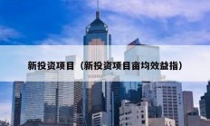 新投資項目（新投資項目畝均效益指）