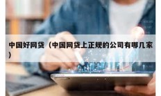 中國(guó)好網(wǎng)貸（中國(guó)網(wǎng)貸上正規(guī)的公司有哪幾家）