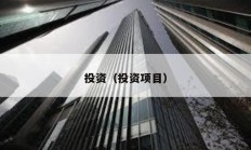 投資（投資項目）