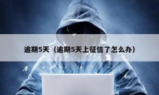 逾期5天（逾期5天上征信了怎么辦）