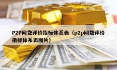 P2P網貸評價指標體系表（p2p網貸評價指標體系表圖片）