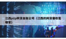 江西p2p網貸金融公司（江西的網貸催收是哪家）
