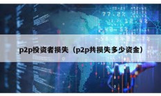 p2p投資者損失（p2p共損失多少資金）