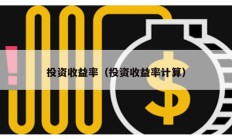 投資收益率（投資收益率計(jì)算）