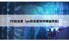 PE投資者（pe投資者如何規(guī)避風險）