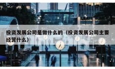 投資發(fā)展公司是做什么的（投資發(fā)展公司主要經(jīng)營(yíng)什么）