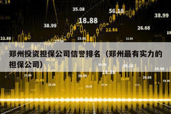 鄭州投資擔保公司信譽排名(鄭州最有實力的擔保公司)