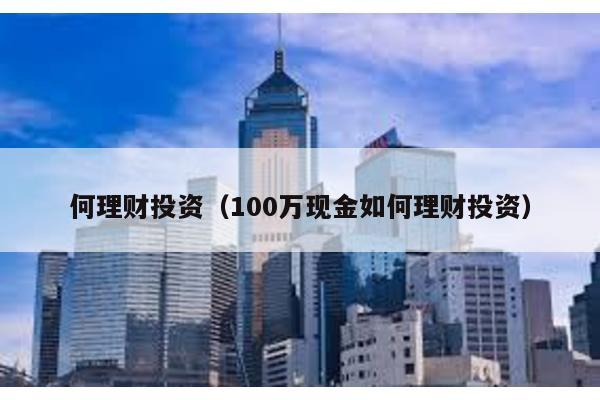 何理財投資(100萬現金如何理財投資)