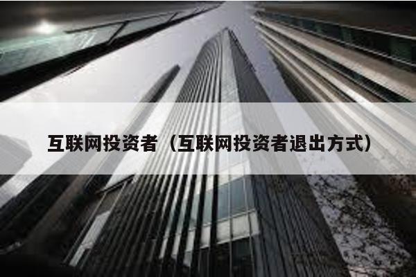 互聯(lián)網(wǎng)投資者(互聯(lián)網(wǎng)投資者退出方式)