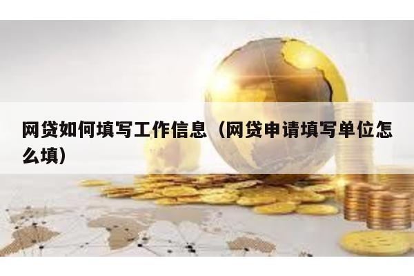 網貸如何填寫工作信息(網貸申請填寫單位怎么填)