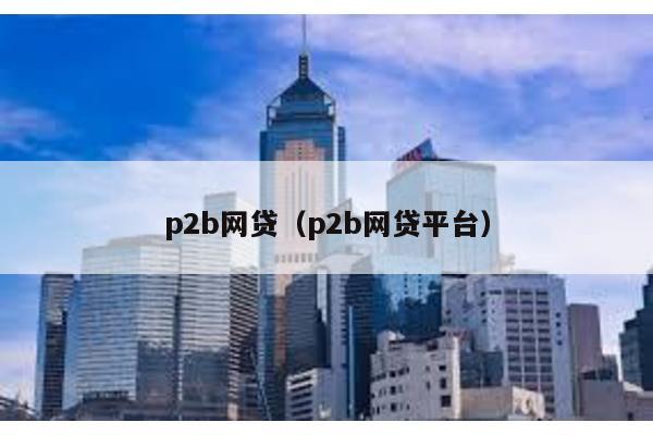 p2b網貸(p2b網貸平臺)