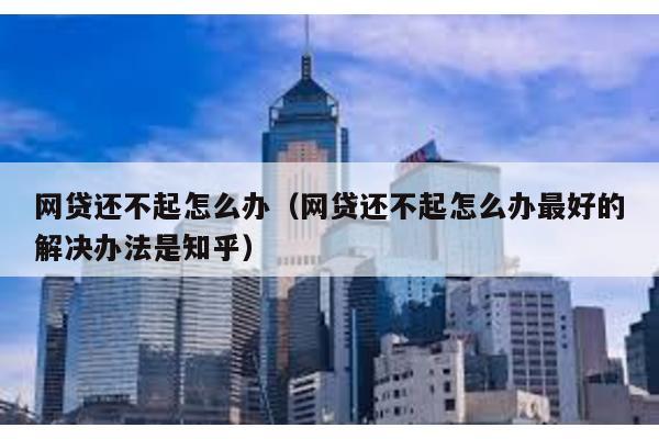 網貸還不起怎么辦(網貸還不起怎么辦最好的解決辦法是知乎)