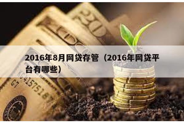 2016年8月網貸存管(2016年網貸平臺有哪些)