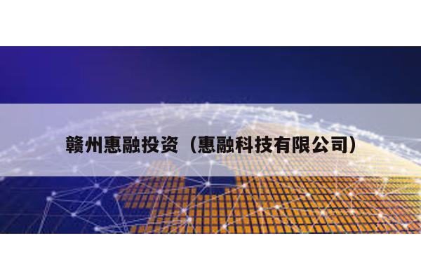 贛州惠融投資(惠融科技有限公司)