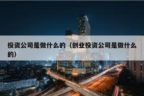 投資公司是做什么的(創業投資公司是做什么的)