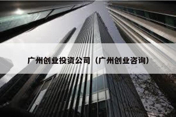 廣州創業投資公司(廣州創業咨詢)